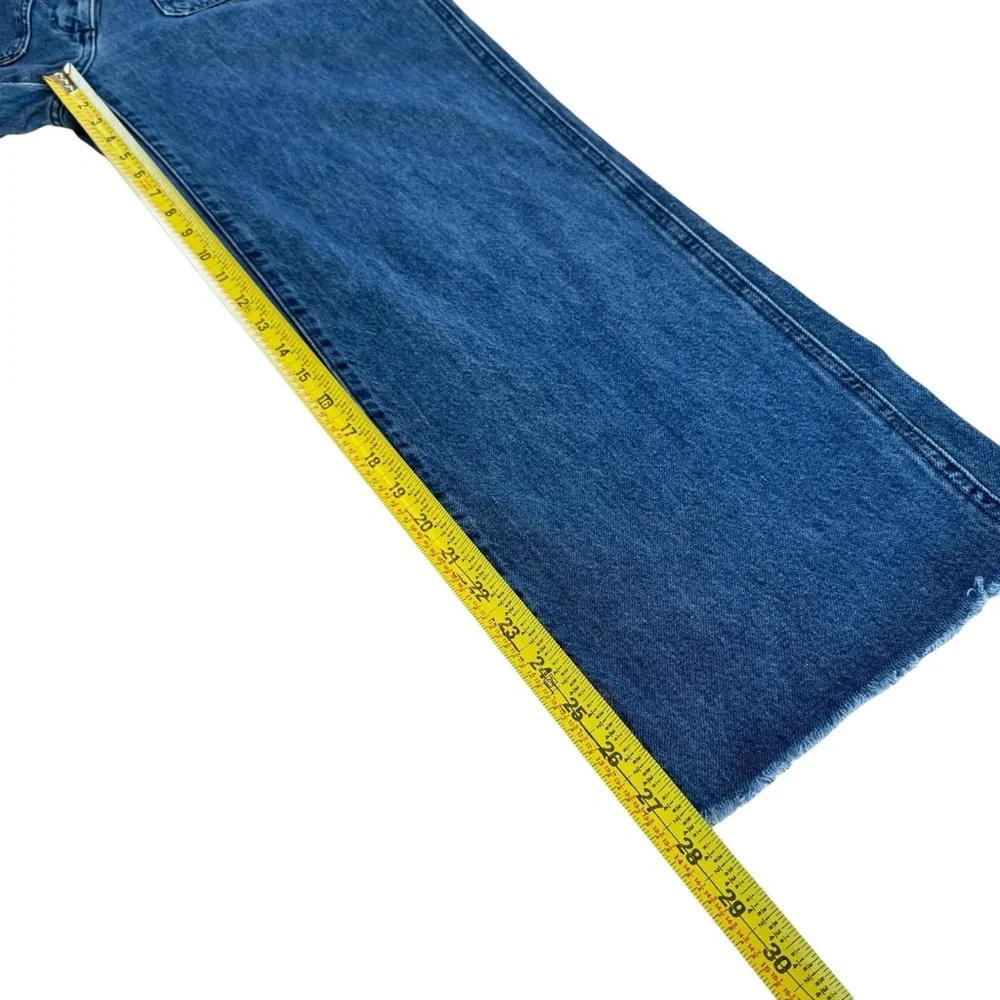 Aritzia Wilfred Free Adrift High Rise Wide Leg (Raw Hem) Jeans Sz 4 Blue Sailor